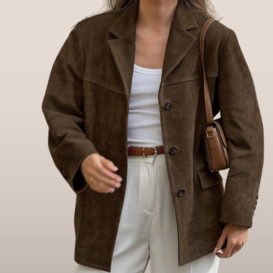 Romy – Suèdelook Blazer met Reverskraag