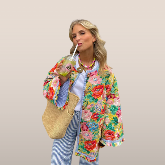 Liva – Gewatteerde Jas met Bloemenprint