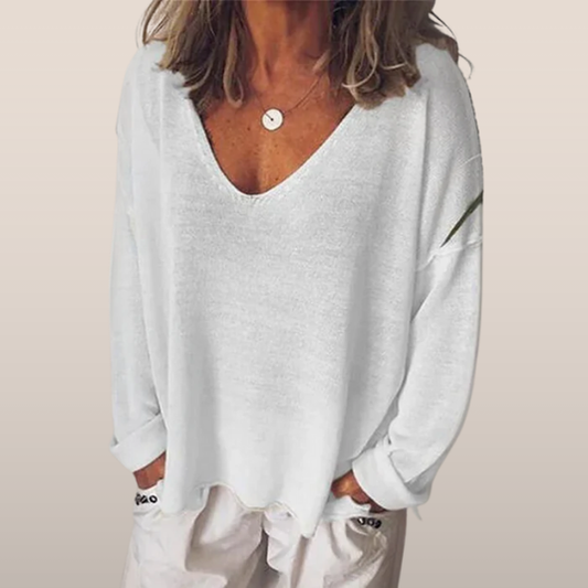 Alix – Losvallende V-hals Trui
